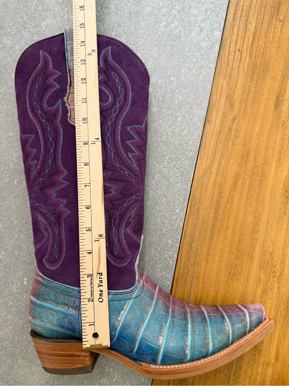 Dingo Caterina Royale Purple Caiman Print Western Boots Size 9 - Picture 16 of 16